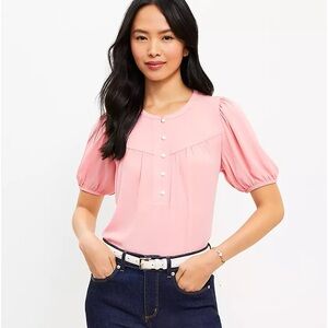 LOFT NWT❗️Blush Pink Blouse with Button Detail